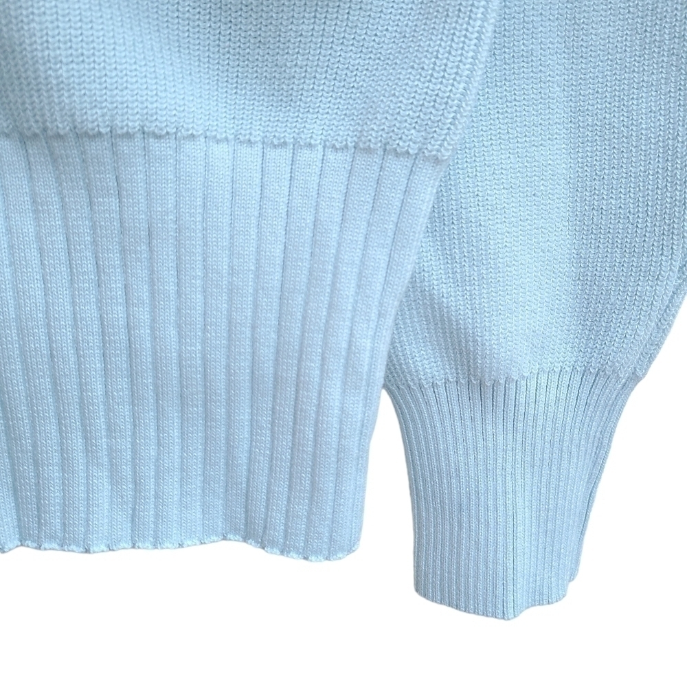 Six Fifty Soft Light Blue Oversized V-Neck Varsity Sweater Medium - Picture 5 of 8